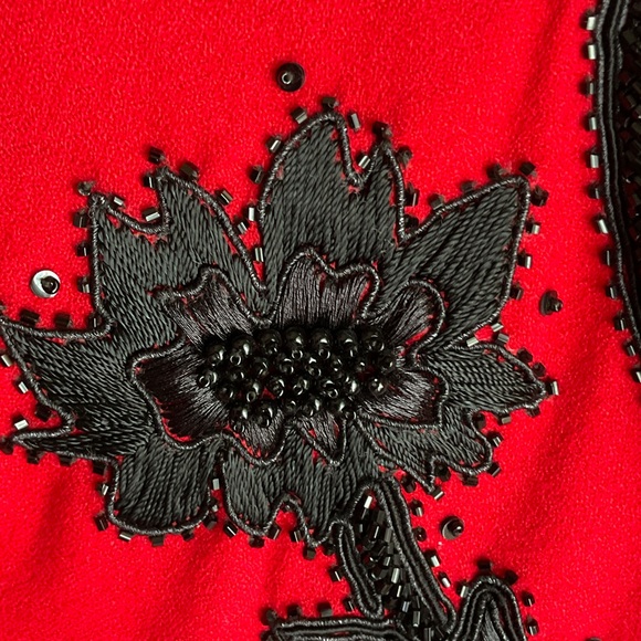 Red and Black Embroidered Jacket by Forecaster of Boston - Picture 2 of 6